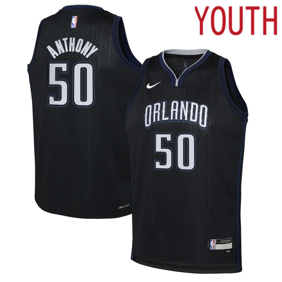 Youth Orlando Magic #50 Cole Anthony Nike Black City Edition 2022-23 Swingman NBA Jersey->youth nba jersey->Youth Jersey